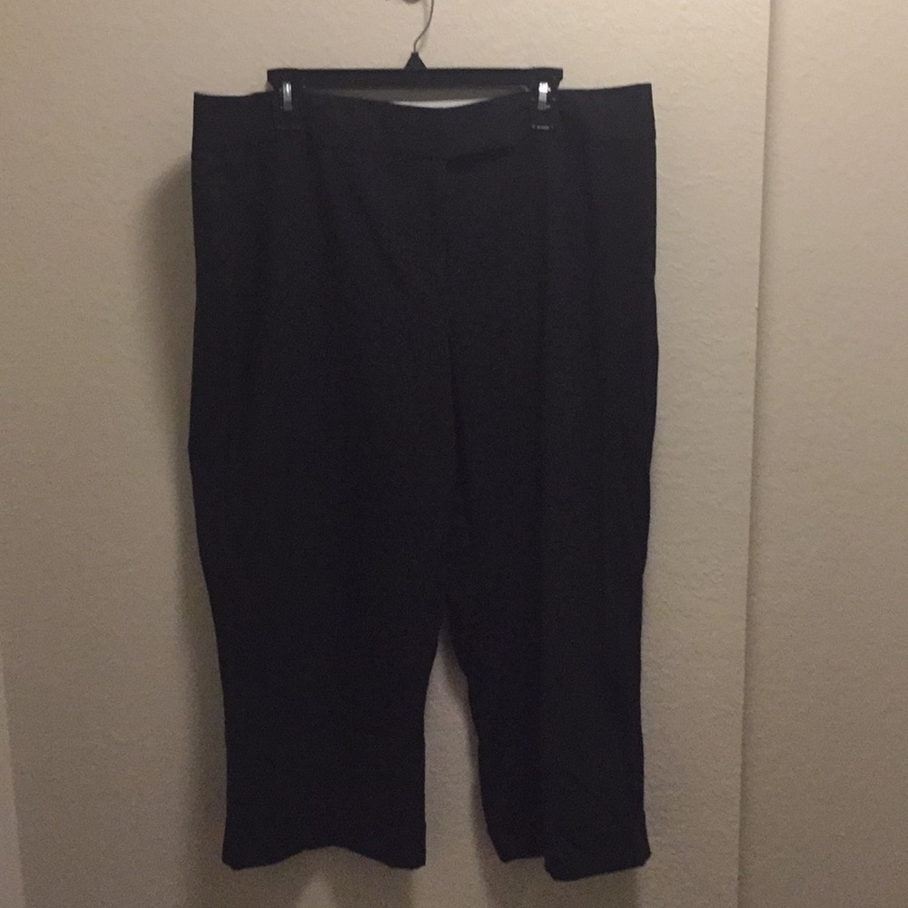 Worthington Cropped Black Dress Work Cuffed Hem Pants Size 18 New Without Tag